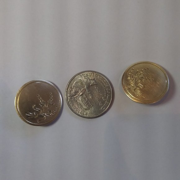 Gold filled round floral etched clip earrings 1 20 12K GF BAB - Picture 7 of 14